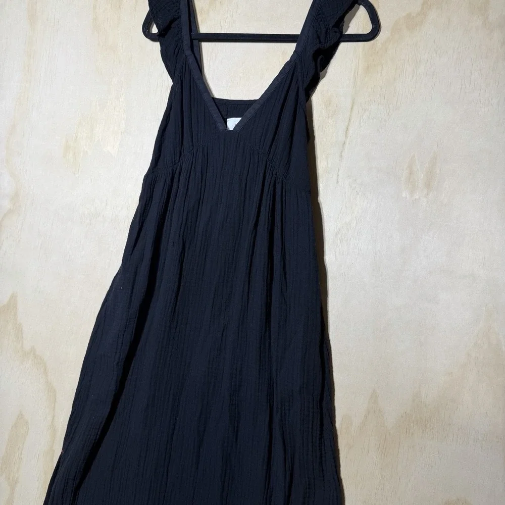 Xirena Leyla Dress Black Womens Small Ruffle Strap Boho USA